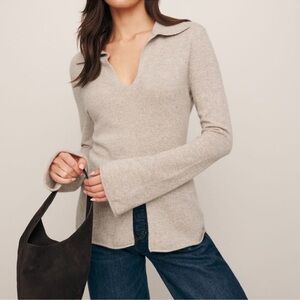 Reformation Jade Cashmere Collared Sweater